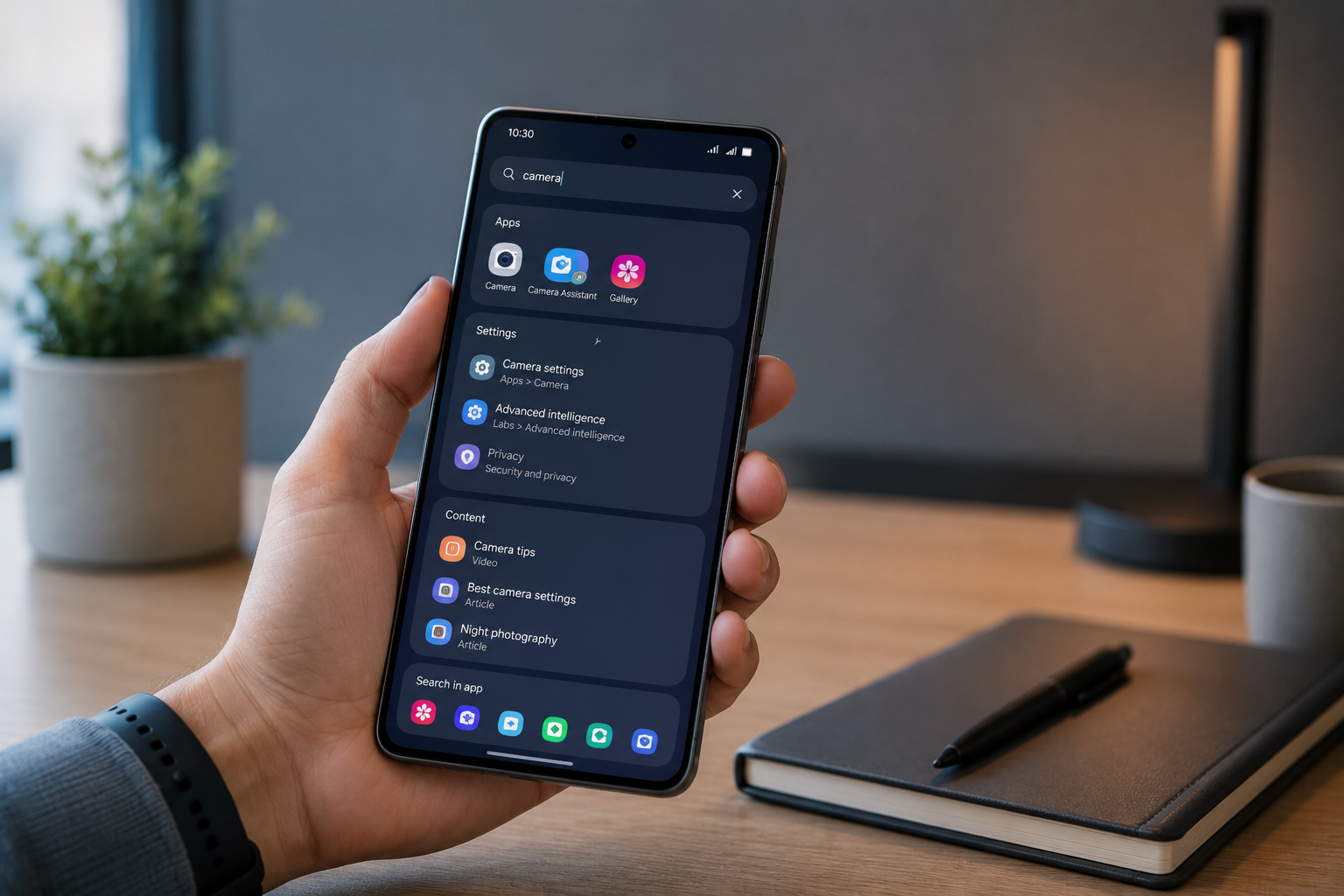 Home Finder trên Galaxy One UI 8.5: tìm app, cài đặt và nội dung ngay từ màn hình chính