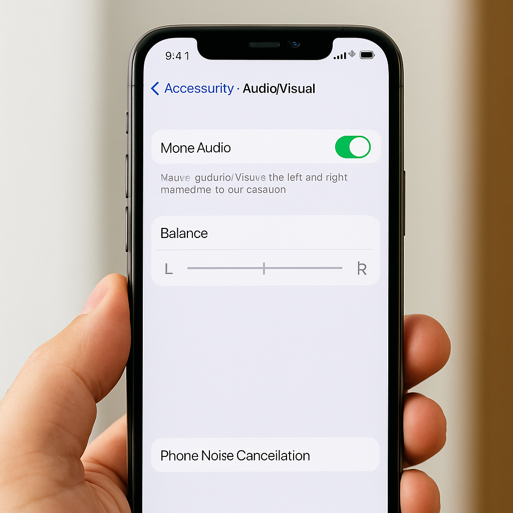 Hướng dẫn sử dụng Âm thanh Mono và Cân bằng tai nghe trên iPhone