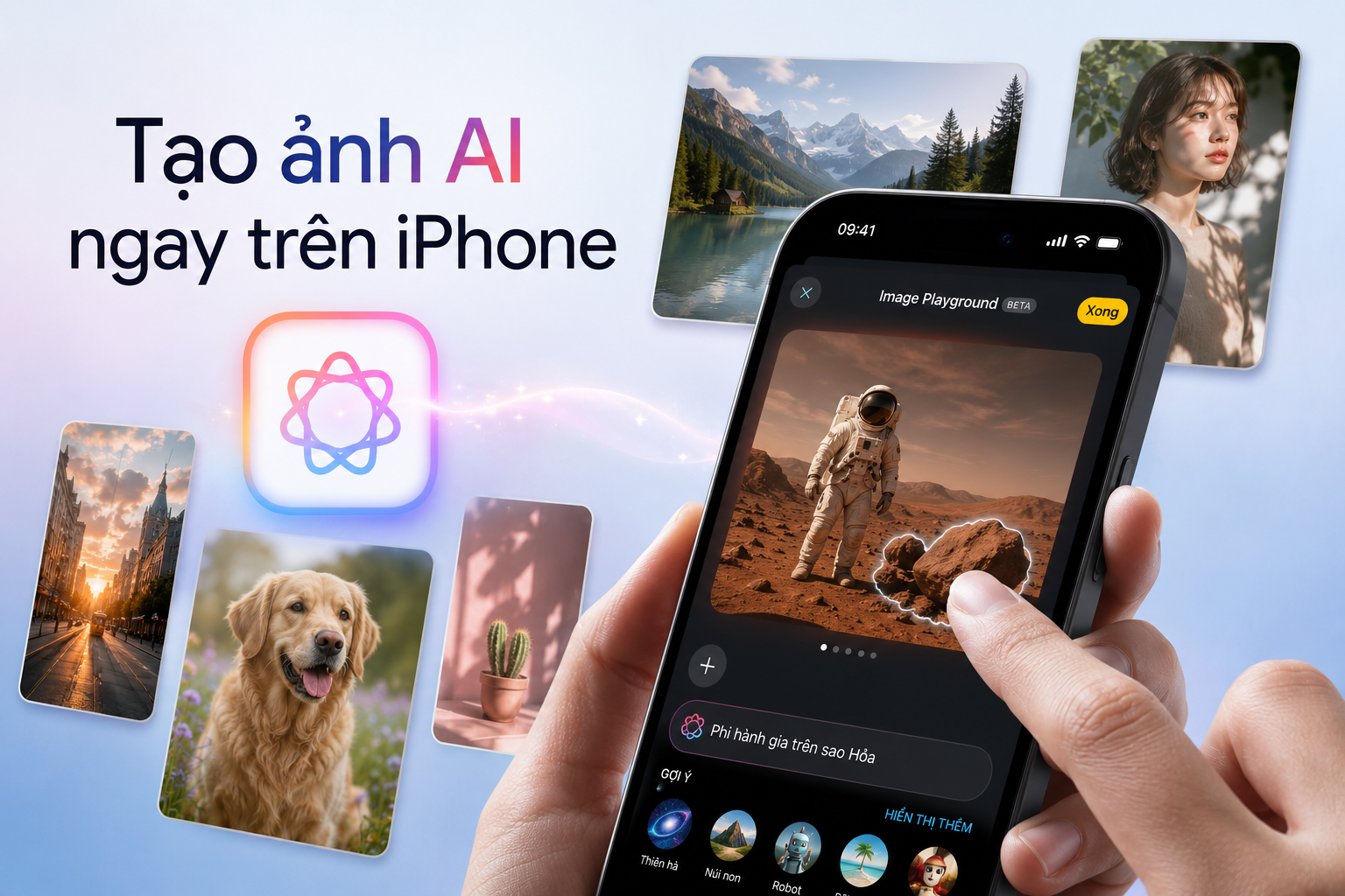 Image Playground tạo ảnh chân thực: Cách dùng cho banner, ảnh khóa màn hình và áp phích liên hệ