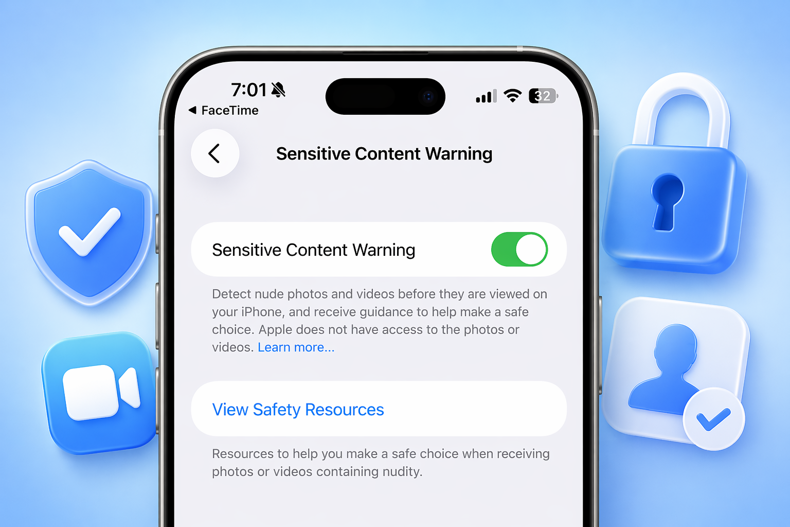 iOS 26: Cách bật cảnh báo nội dung nhạy cảm trên FaceTime để bảo vệ bạn