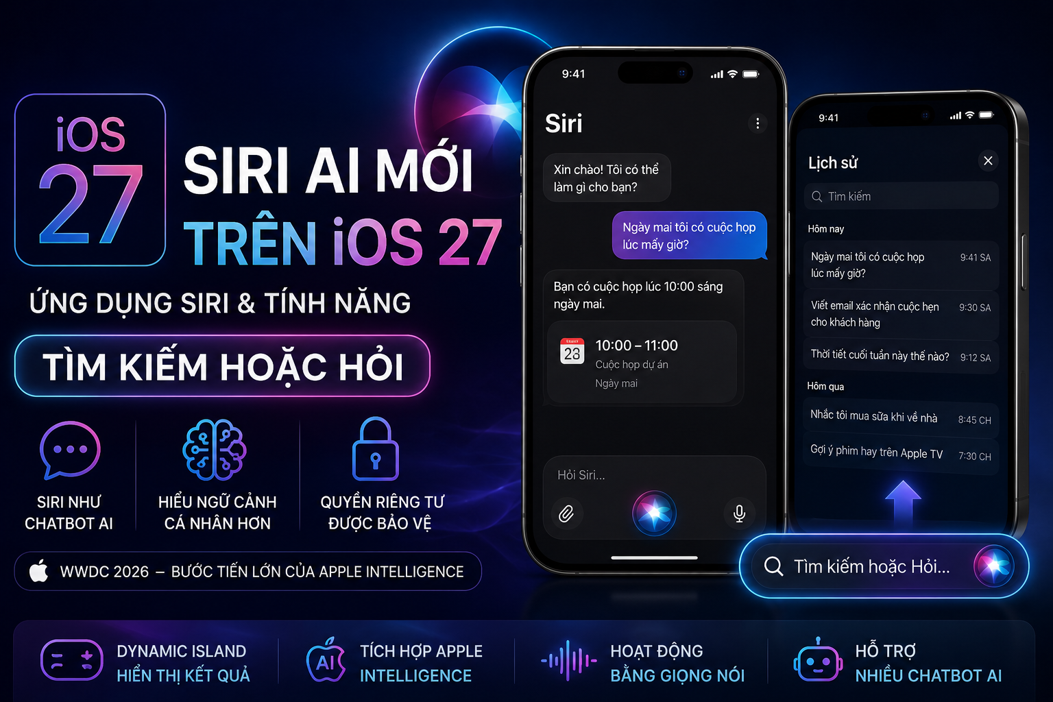 iOS 27 lộ diện ứng dụng Siri AI hoàn toàn mới