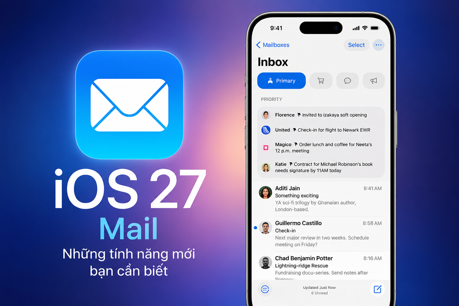 iOS 27 nâng cấp ứng dụng Mail: Tìm kiếm thông minh hơn, Siri AI hỗ trợ xử lý email
