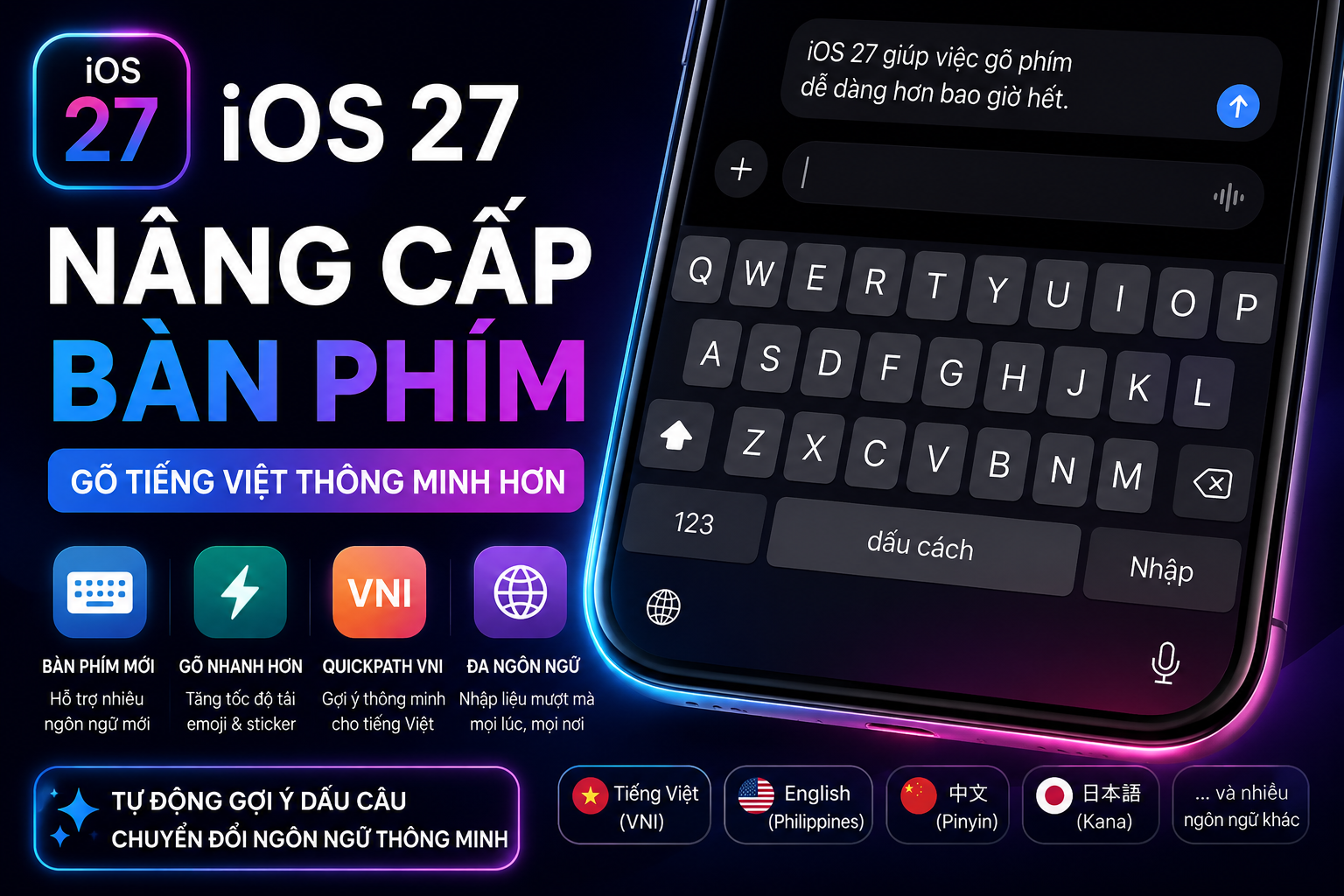 iOS 27 Nâng Cấp Bàn Phím iPhone: Người Dùng Tiếng Việt Sắp Được Hưởng Lợi Lớn