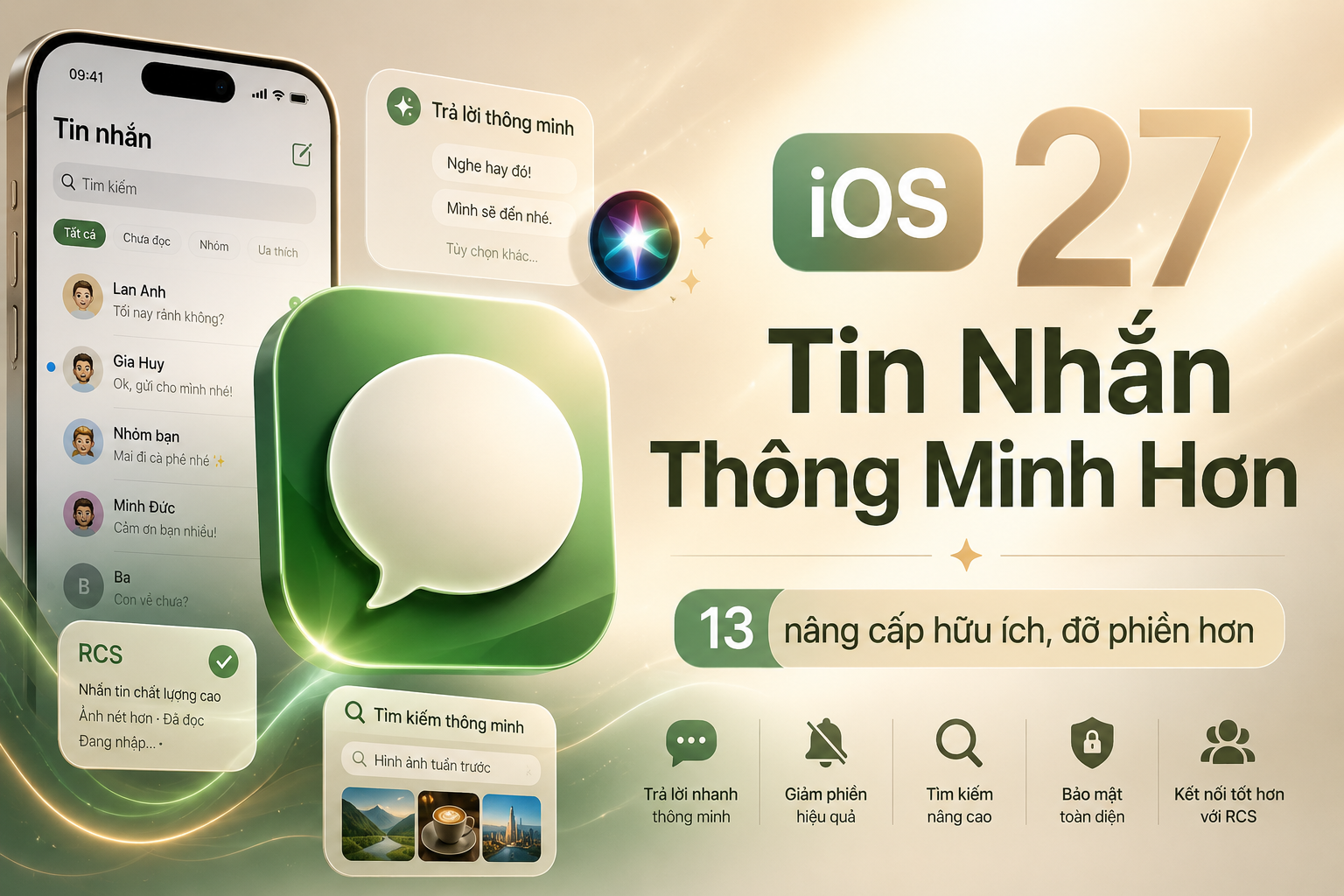 iOS 27 nâng cấp ứng dụng Tin nhắn: 13 thay đổi giúp nhắn tin thông minh và đỡ phiền hơn
