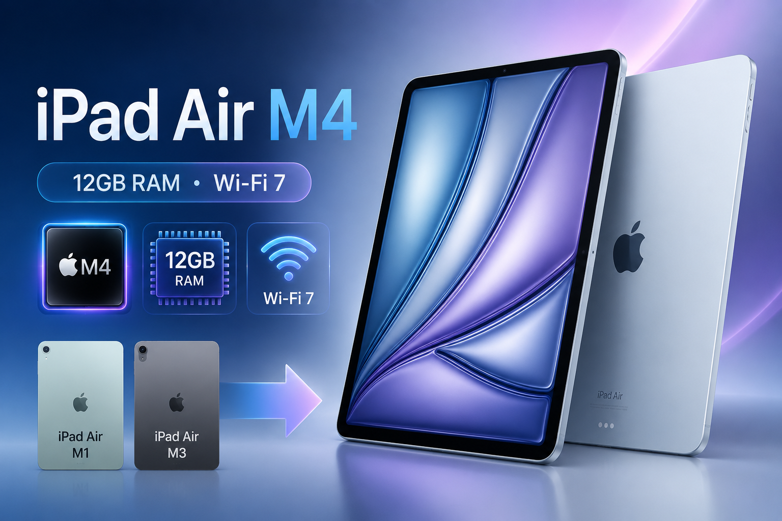 iPad Air M4 có 12GB RAM và Wi‑Fi 7: Có đáng nâng từ iPad Air M1/M3 không?