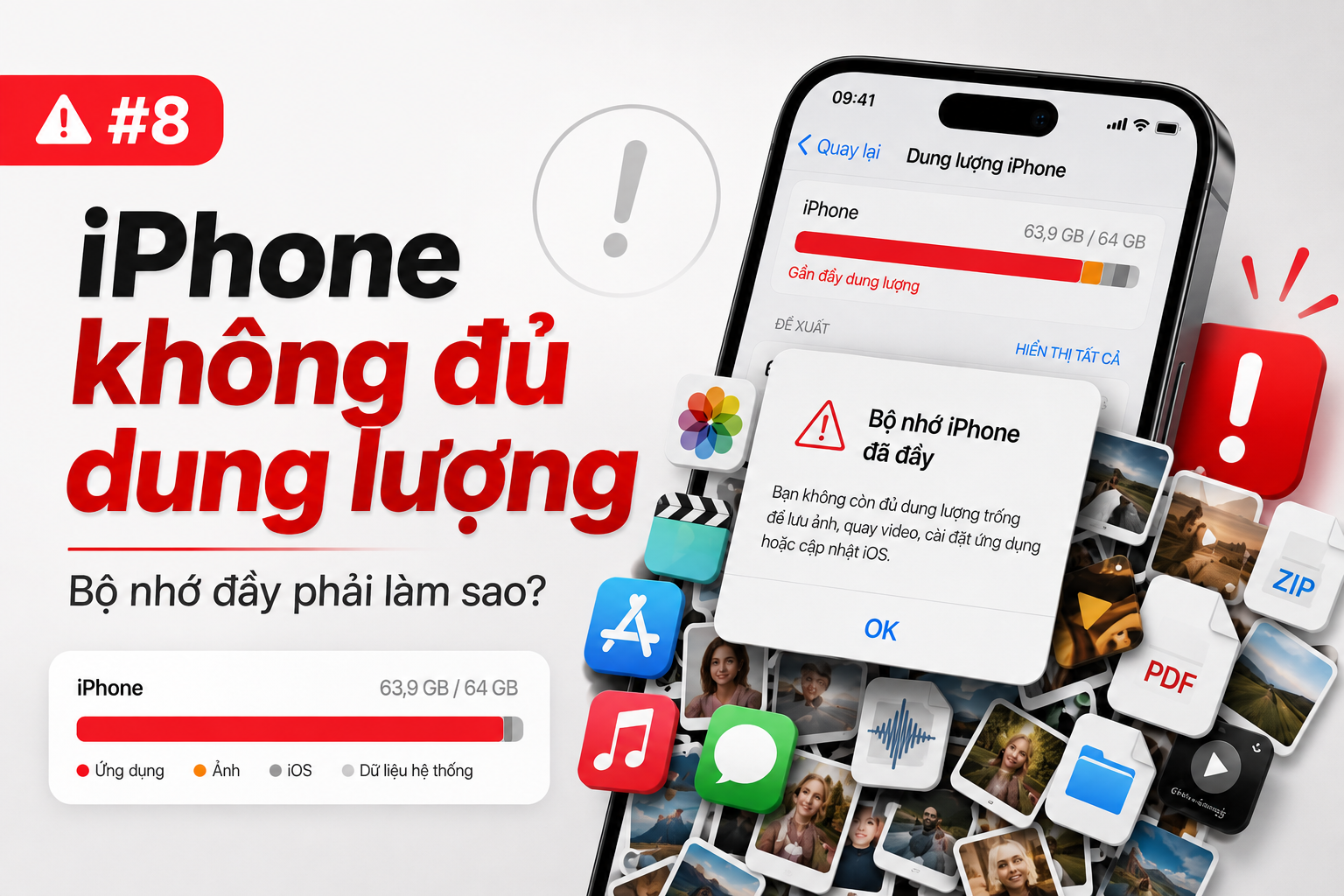 iPhone không đủ dung lượng cập nhật iOS: Cách giải phóng an toàn