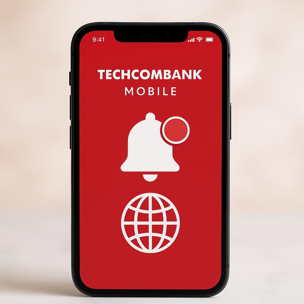 Kích hoạt thông báo giao dịch quốc tế trên Techcombank Mobile