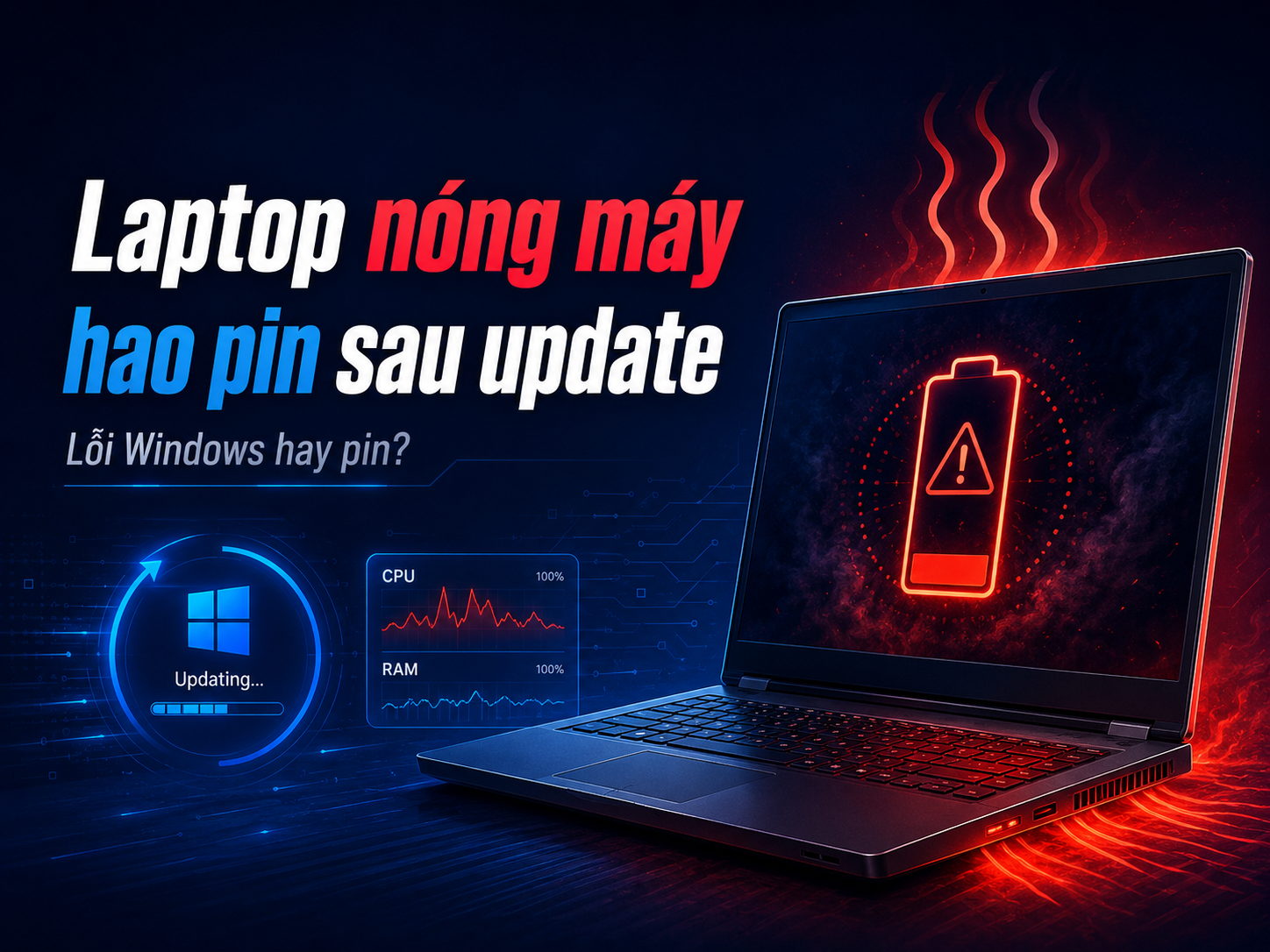 Laptop Windows nóng máy và tụt pin sau cập nhật: Lỗi Windows, driver hay pin?