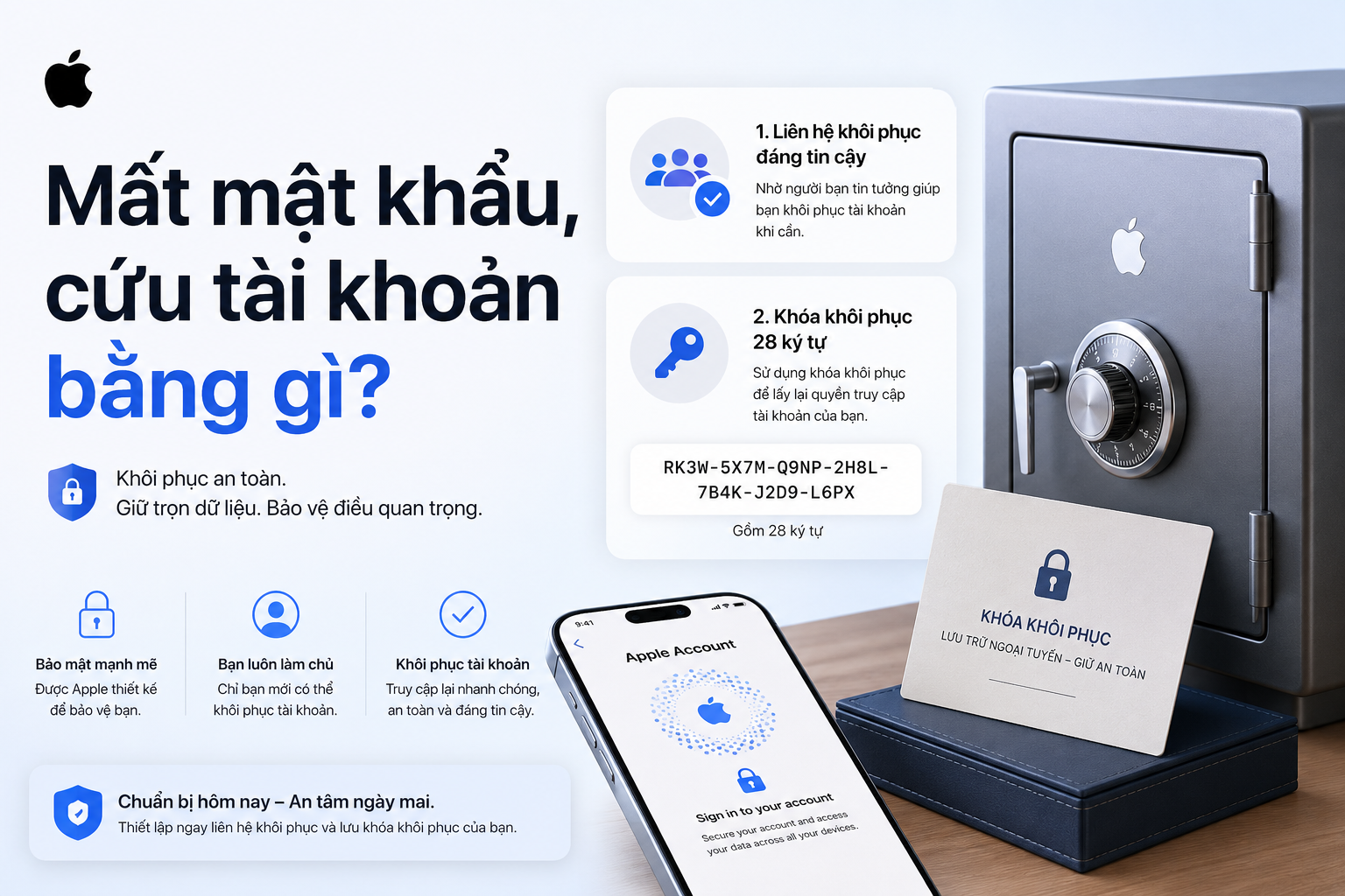 Liên hệ khôi phục hay Khóa khôi phục: Chọn cách nào để không mất Tài khoản Apple?