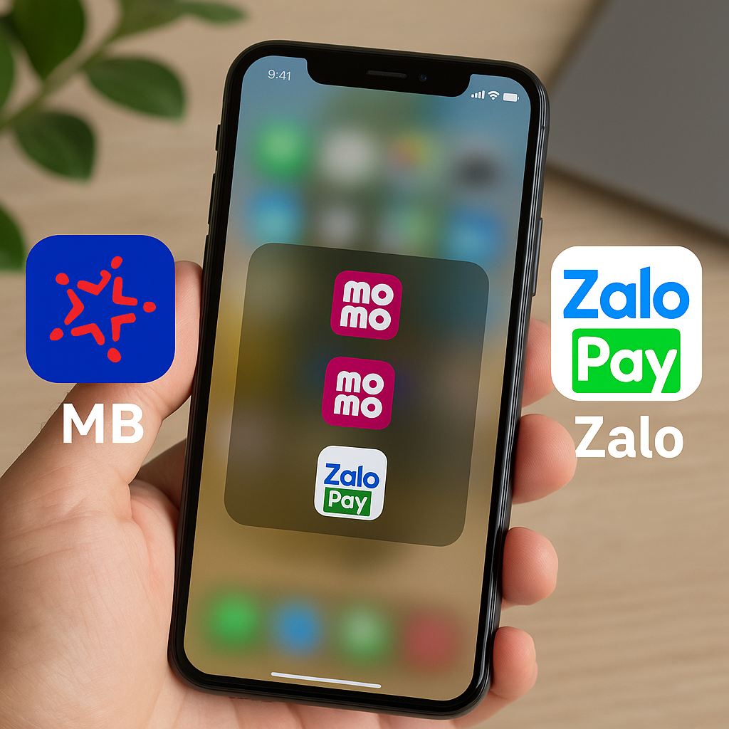 Liên kết MB Bank với ví MoMo, ZaloPay trên iPhone chỉ trong vài bước