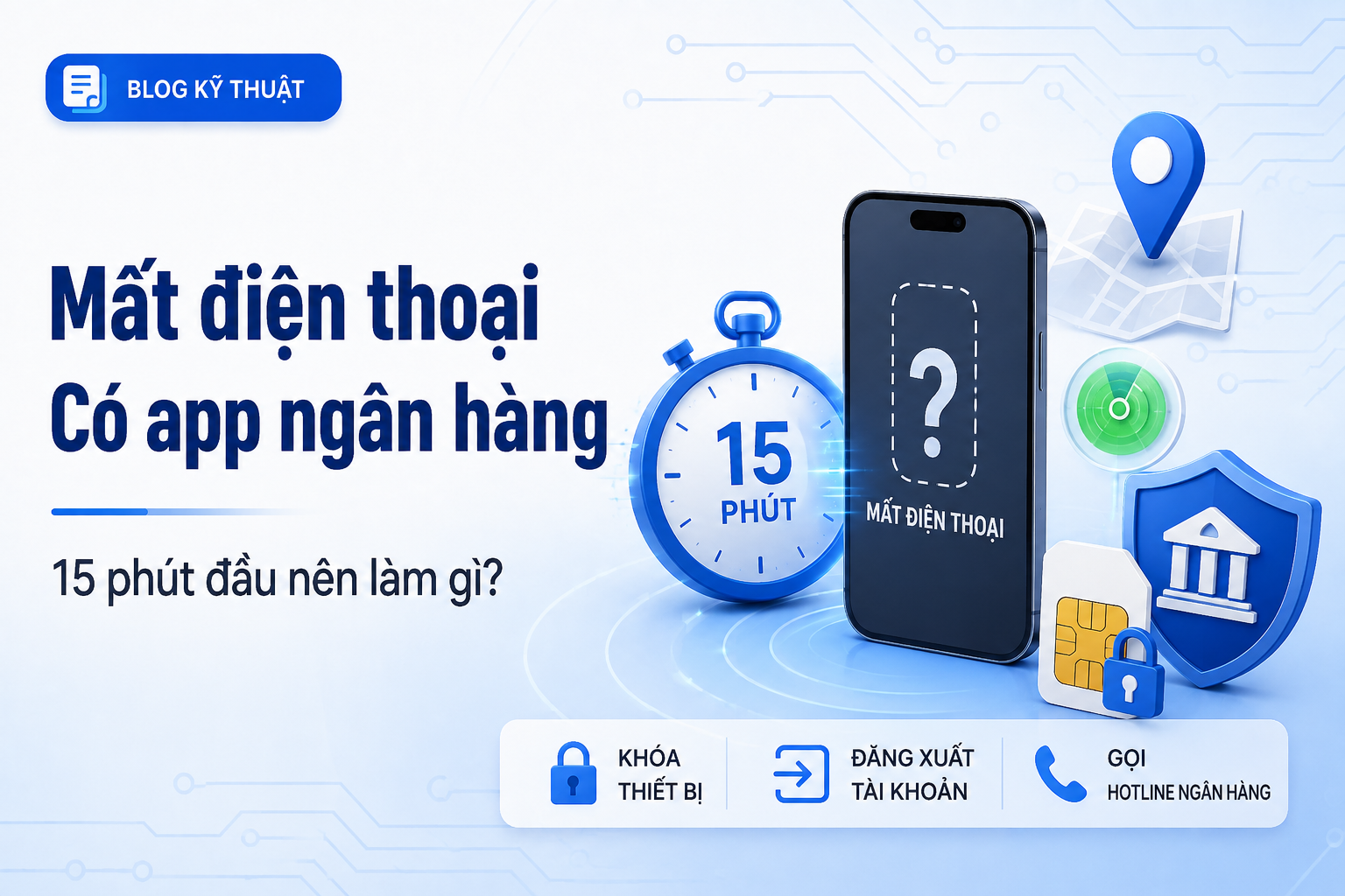 Mất điện thoại có app ngân hàng: 15 phút đầu tiên nên làm gì để giảm rủi ro?