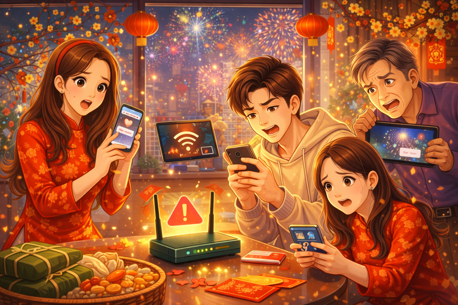 Tết hiện đại: Mất kết nối Wi-Fi là mất cả cái Tết?