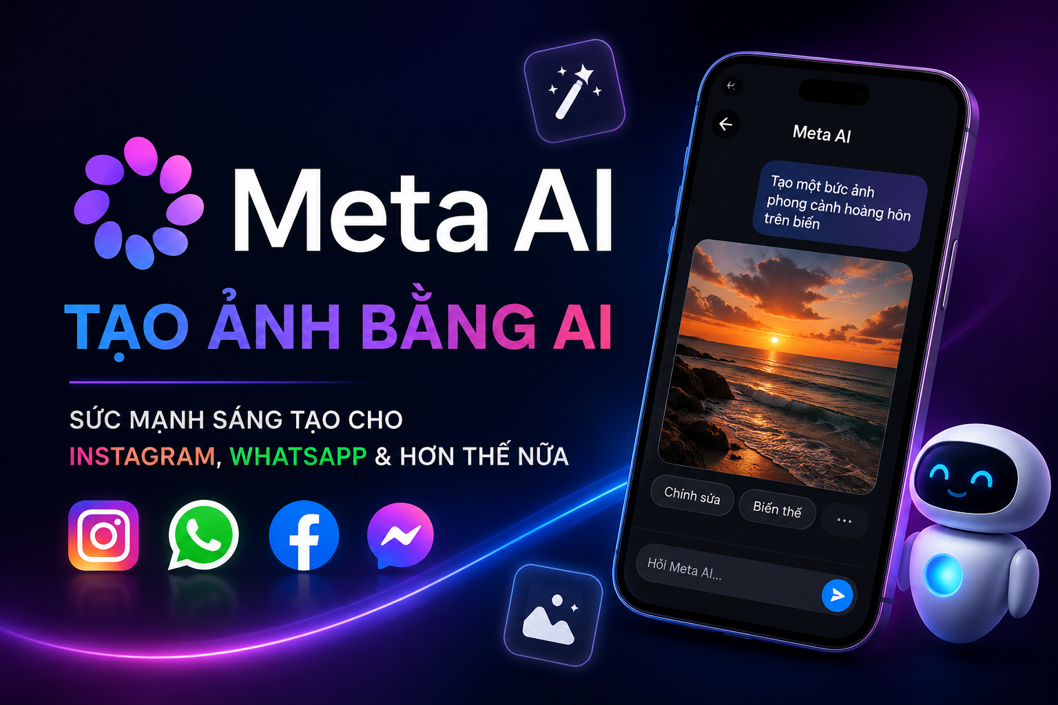 Meta AI có thêm tính năng tạo ảnh: Instagram và WhatsApp sắp thông minh hơn như thế nào?