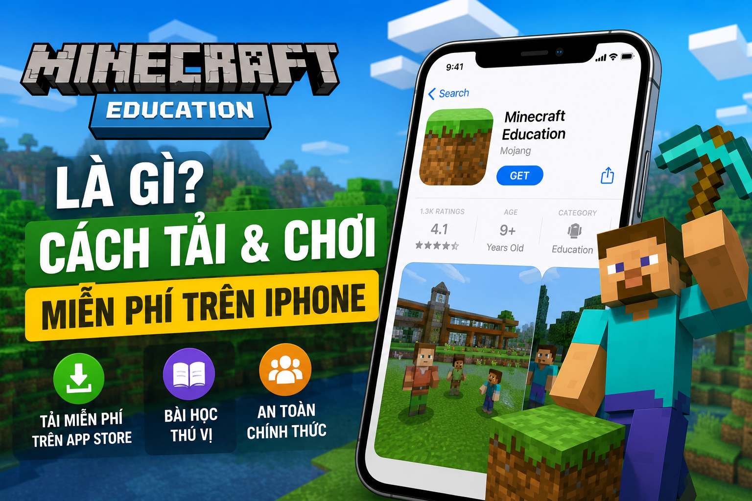 Minecraft Education là gì? Cách tải và chơi miễn phí trên iPhone