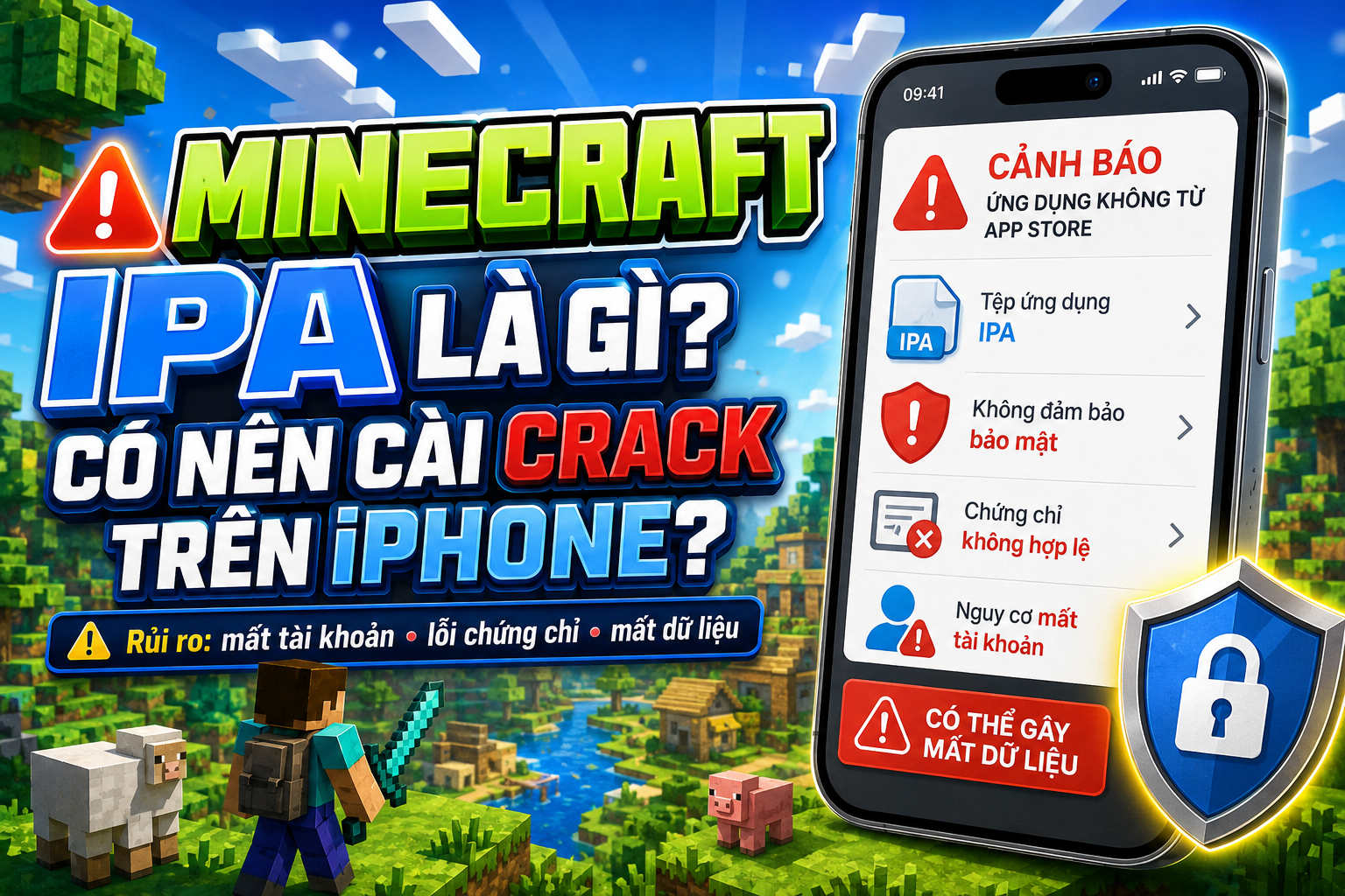 Minecraft IPA là gì? Có nên cài Minecraft crack trên iPhone không?