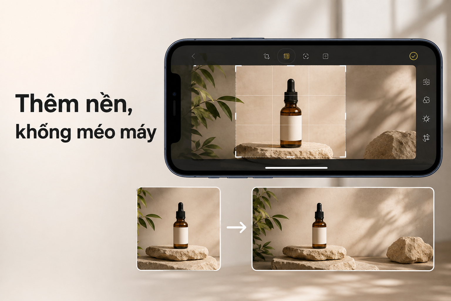 Mở Rộng ảnh bằng Apple Intelligence: Cách thêm không gian nền mà không làm méo sản phẩm