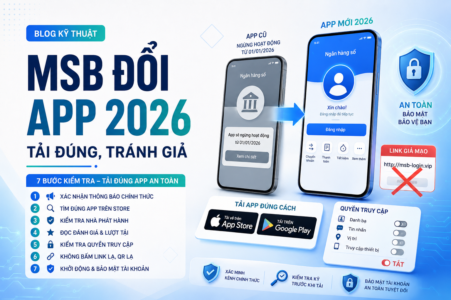 MSB đang chuyển đổi ứng dụng ngân hàng mới: Checklist 7 bước để tải đúng app và tránh link giả trong 2026