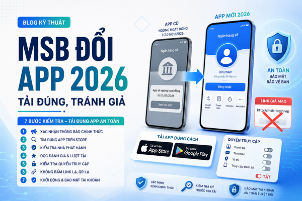 MSB đang chuyển đổi ứng dụng ngân hàng mới: Checklist 7 bước để tải đúng app và tránh link giả trong 2026