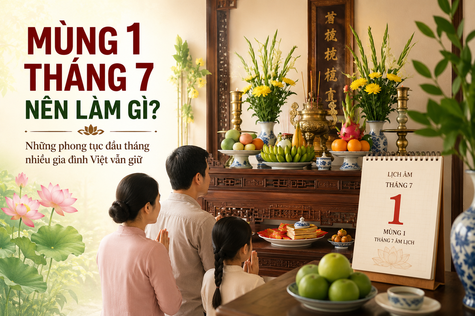 Mùng 1 tháng 7 âm lịch nên làm gì? Những phong tục đầu tháng nhiều gia đình Việt vẫn giữ