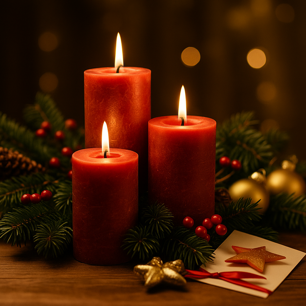 Nến Giáng Sinh – Ánh sáng của hi vọng và bình an trong mùa Noel 🕯️