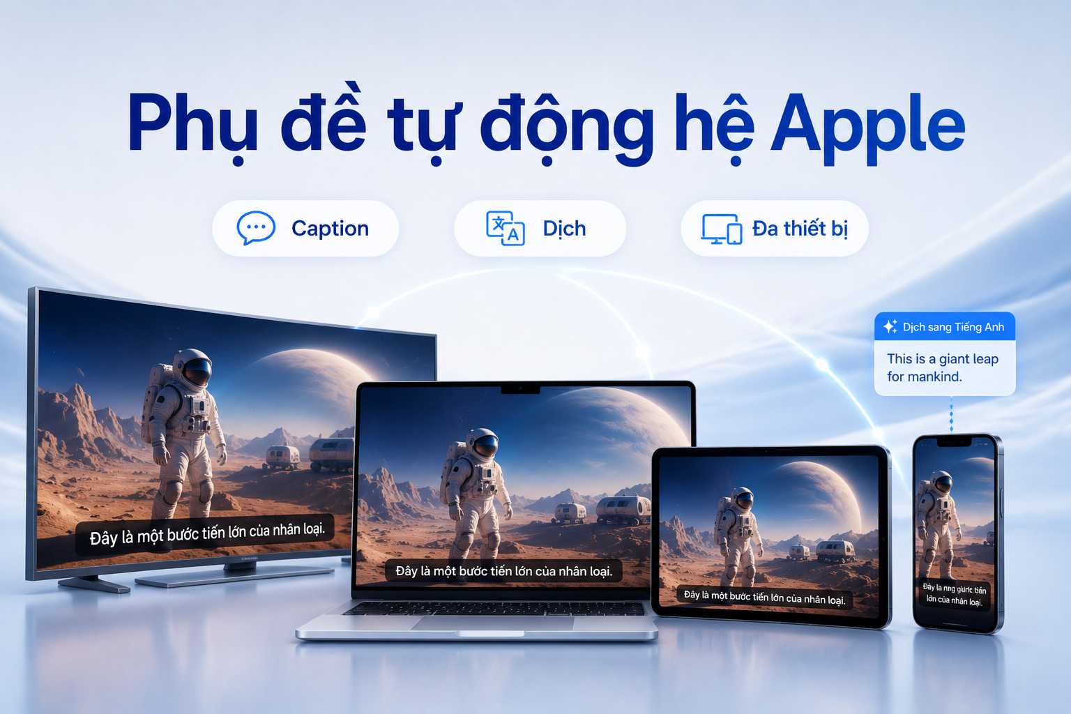 Phụ đề tự động trên toàn hệ sinh thái Apple: Video không có caption vẫn có thể đọc và dịch