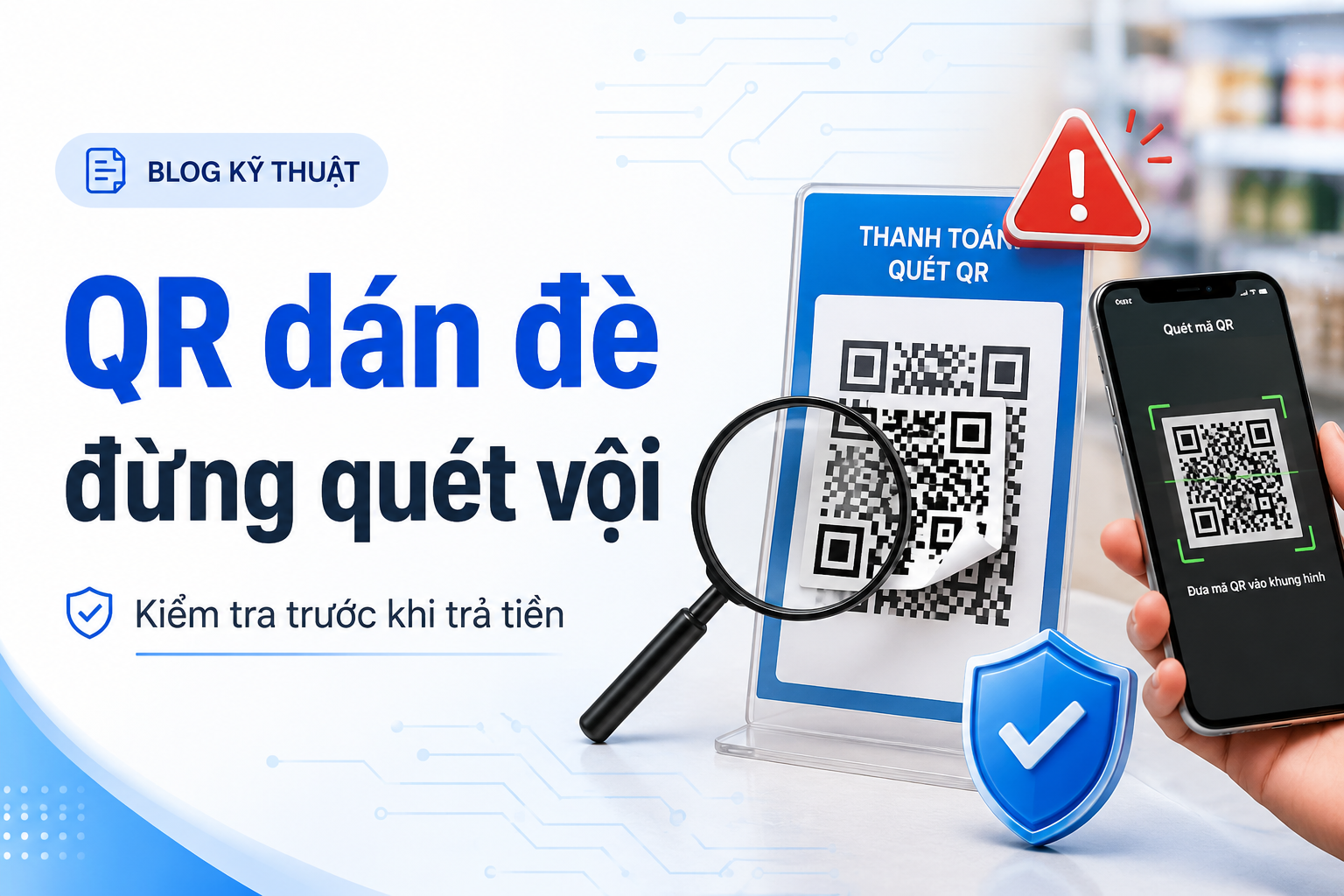 Quét QR ngân hàng sao cho an toàn: 9 bước tránh mã giả, QR dán đè và website thanh toán giả