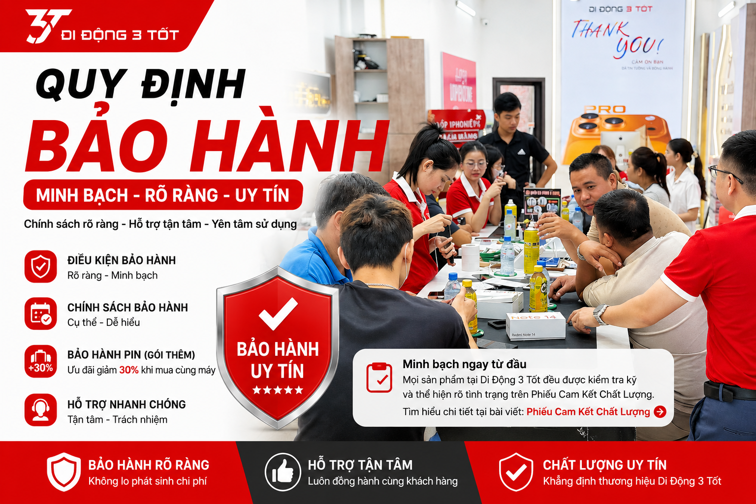 Quy Định Bảo Hành Tại Di Động 3 Tốt – Minh Bạch Và Rõ Ràng Cho Khách Hàng