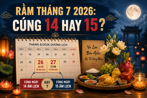 Rằm tháng 7 năm 2026 là ngày nào? Nên cúng ngày 14 hay 15 âm lịch?
