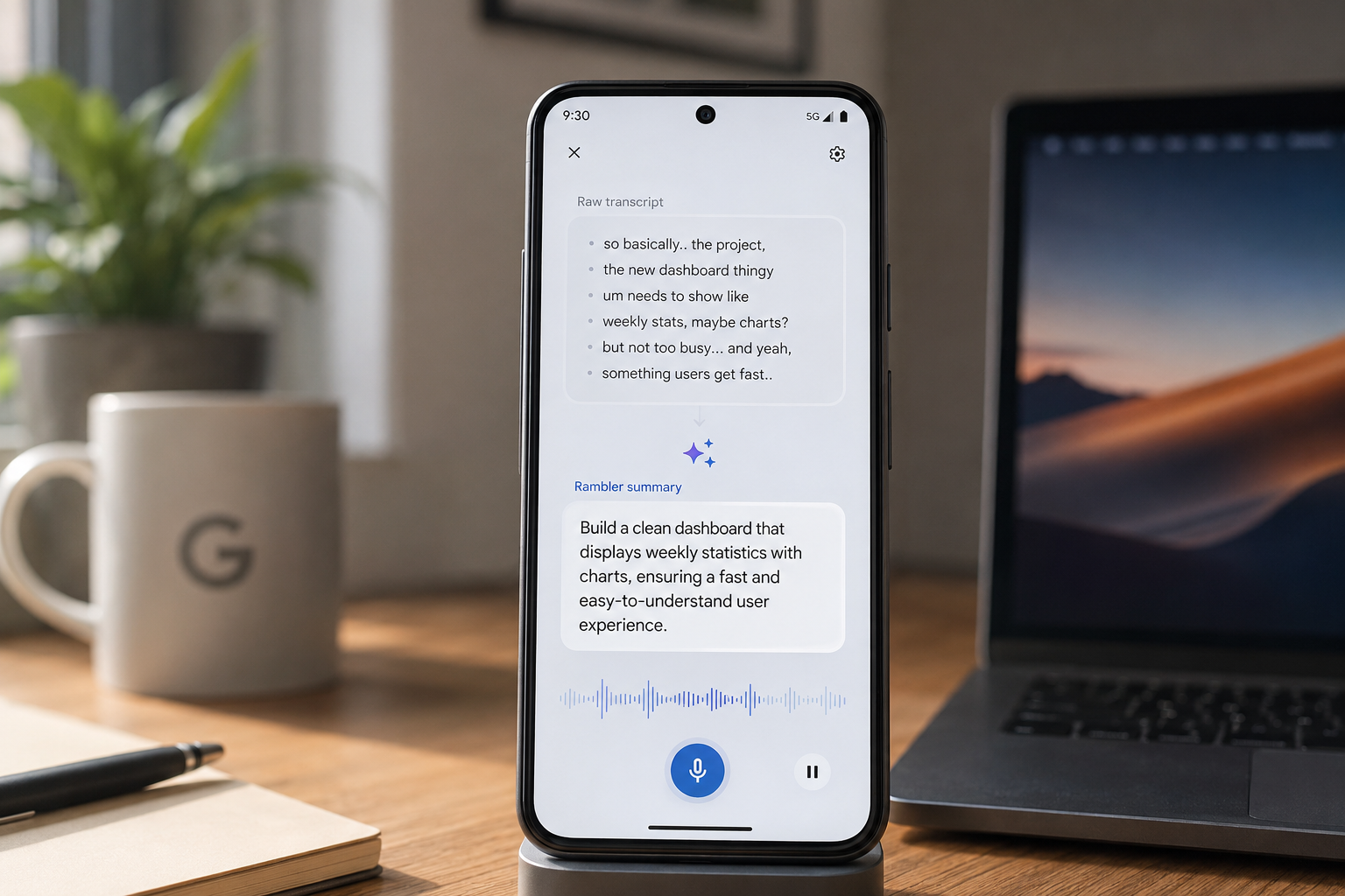 Pixel 11 nghe bạn nói lộn xộn vẫn tự viết thành câu gọn gàng: Rambler hoạt động thế nào?