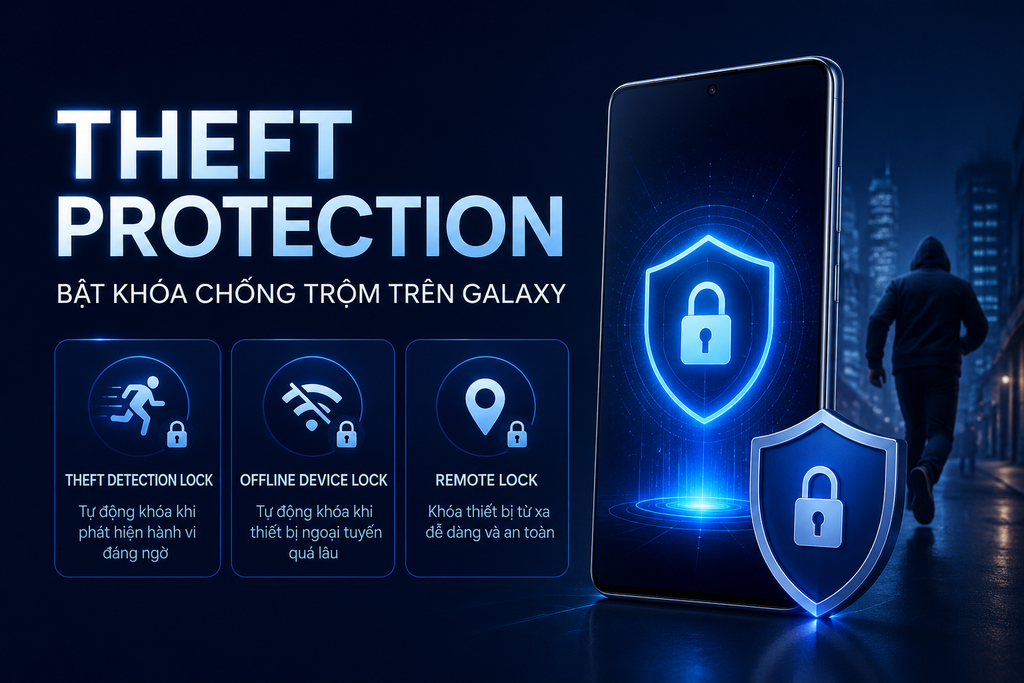 Samsung Theft Protection: Cách bật Theft Detection Lock, Offline Device Lock và Remote Lock trước khi mất máy