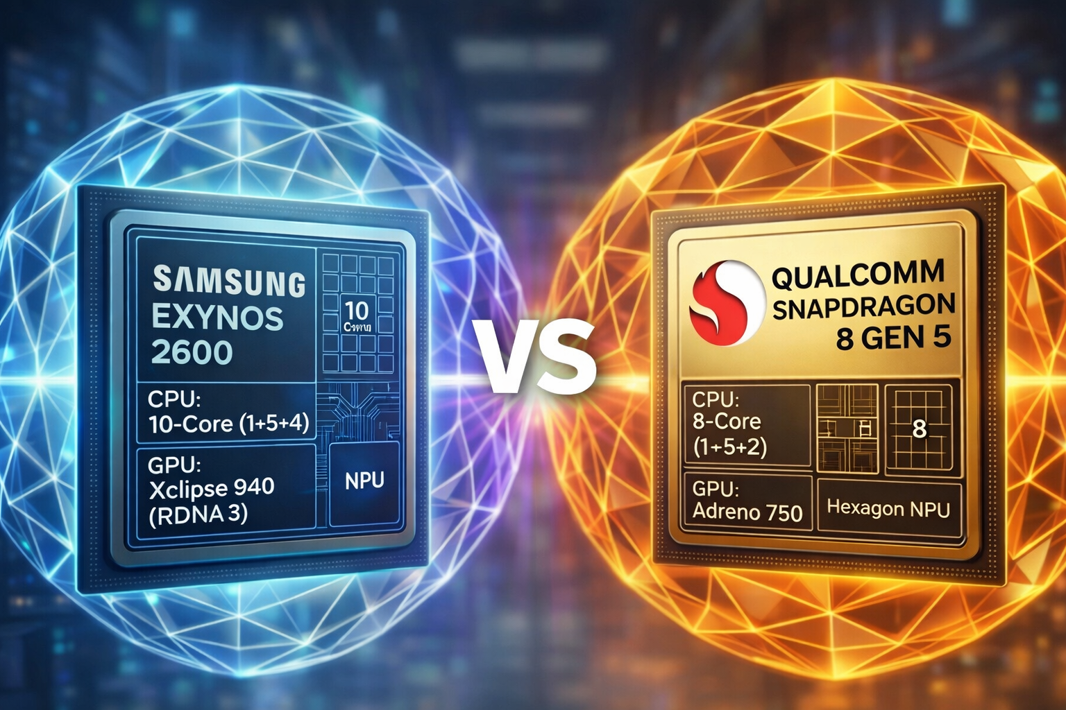 So sánh Exynos 2600 vs Snapdragon 8 Elite Gen 5: Chip nào mạnh hơn?