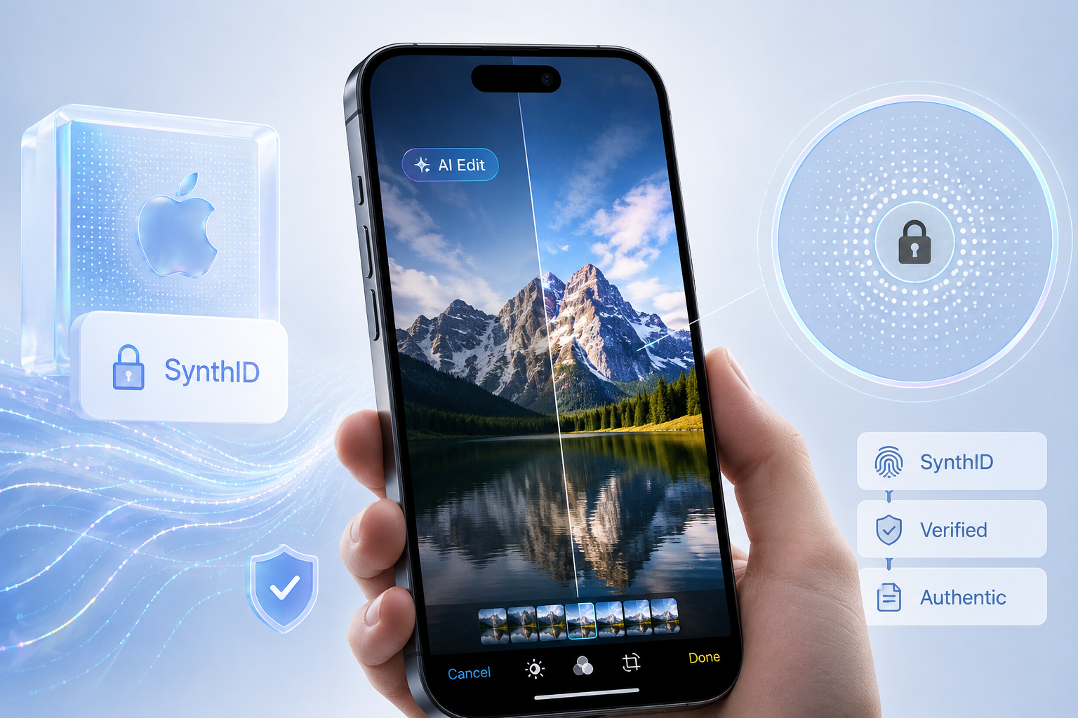 Ảnh chỉnh bằng AI trên iPhone có bị đánh dấu không? Tìm hiểu watermark SynthID ẩn của Apple