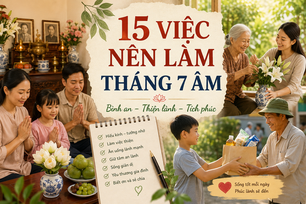 Tháng 7 âm lịch nên làm gì? 15 việc mang ý nghĩa bình an, thiện lành và tích phúc