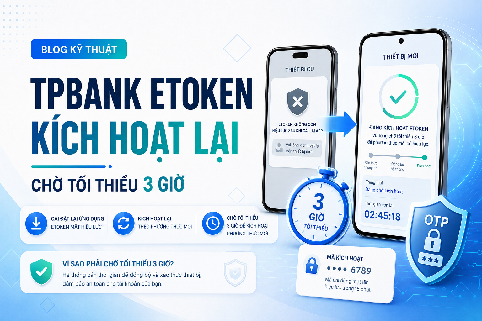 TPBank eToken sau khi cài lại app: Cách kích hoạt lại và vì sao phương thức mới có thể cần tối thiểu 3 giờ