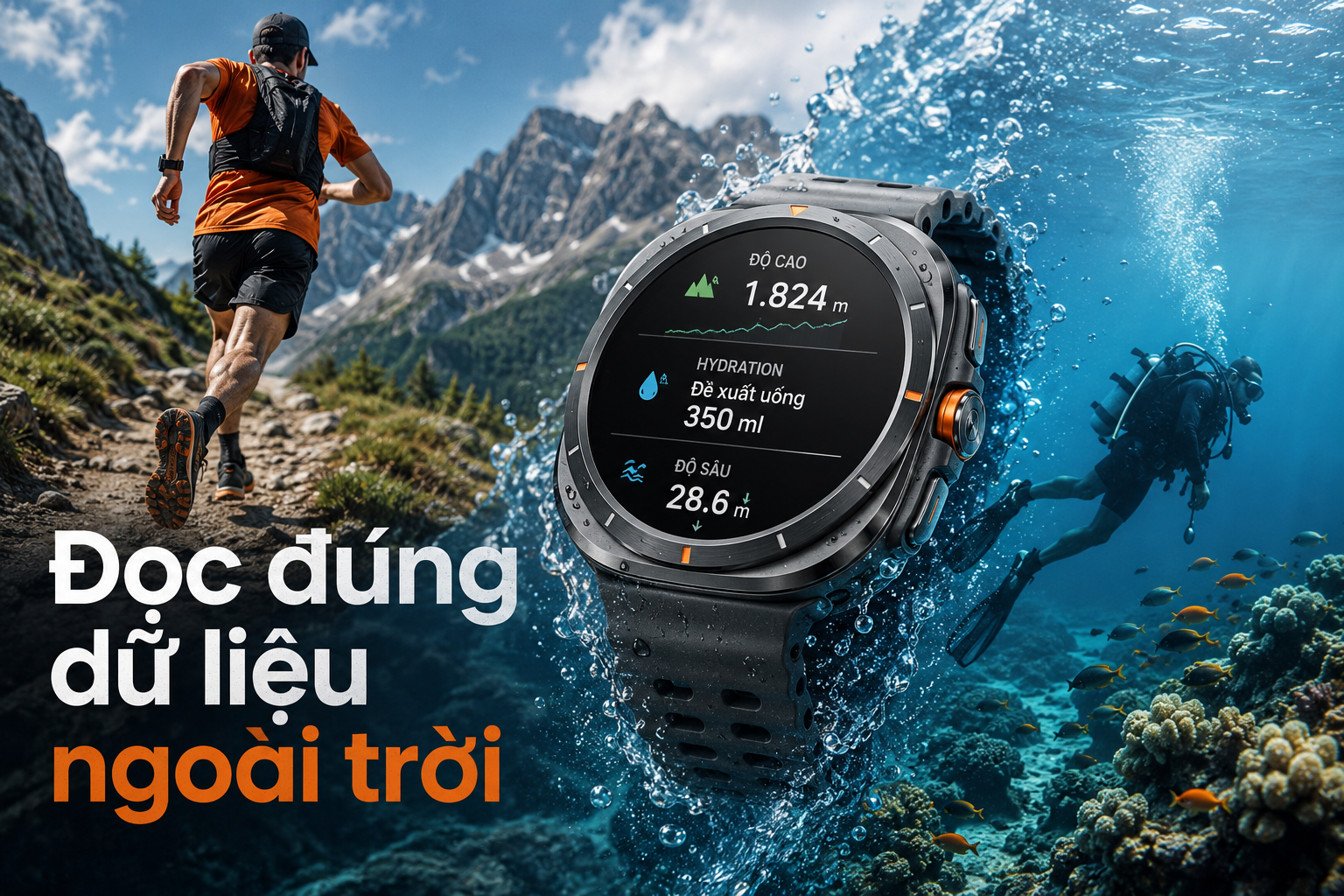 Trail Run, hướng dẫn bù nước và chế độ lặn trên Galaxy Watch Ultra2: Dùng thế nào cho an toàn?