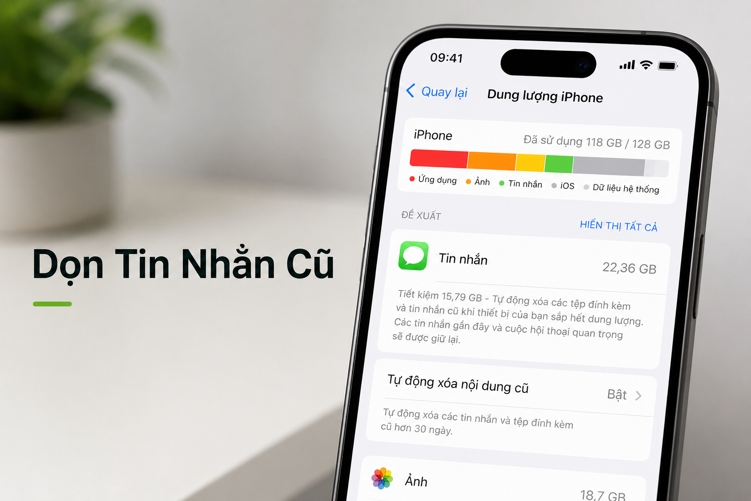 Tin nhắn chiếm hàng chục GB trên iPhone: Cách tự xóa nội dung cũ mà không dọn thủ công