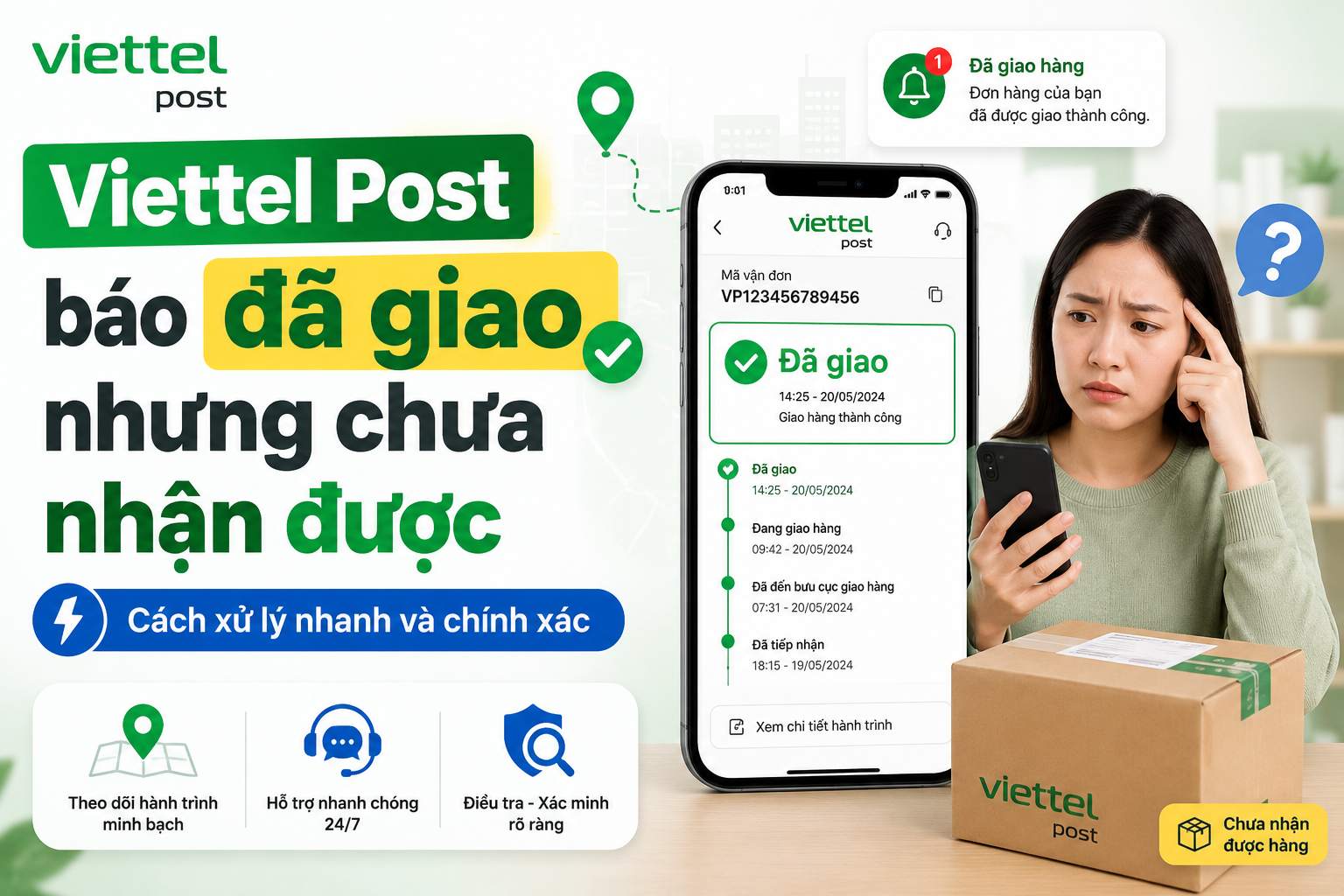 Viettel Post báo đã giao hàng nhưng chưa nhận được: Cách xử lý
