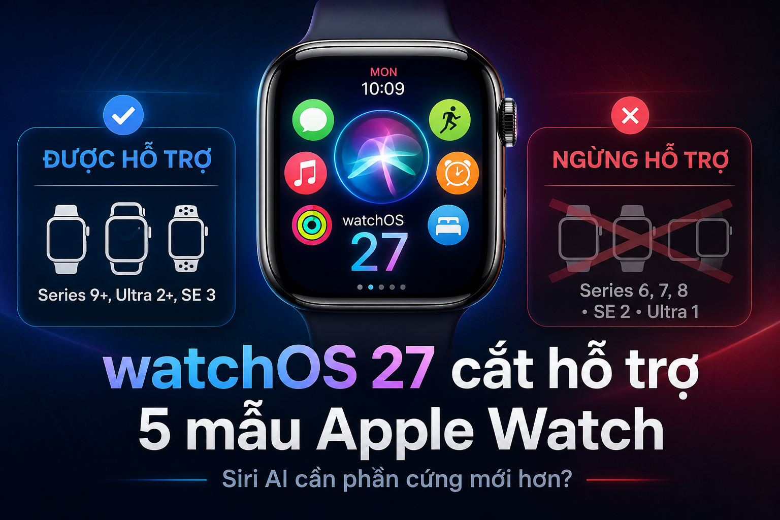 watchOS 27 ngừng hỗ trợ 5 mẫu Apple Watch: Vì sao Apple lại “cắt” sớm như vậy?
