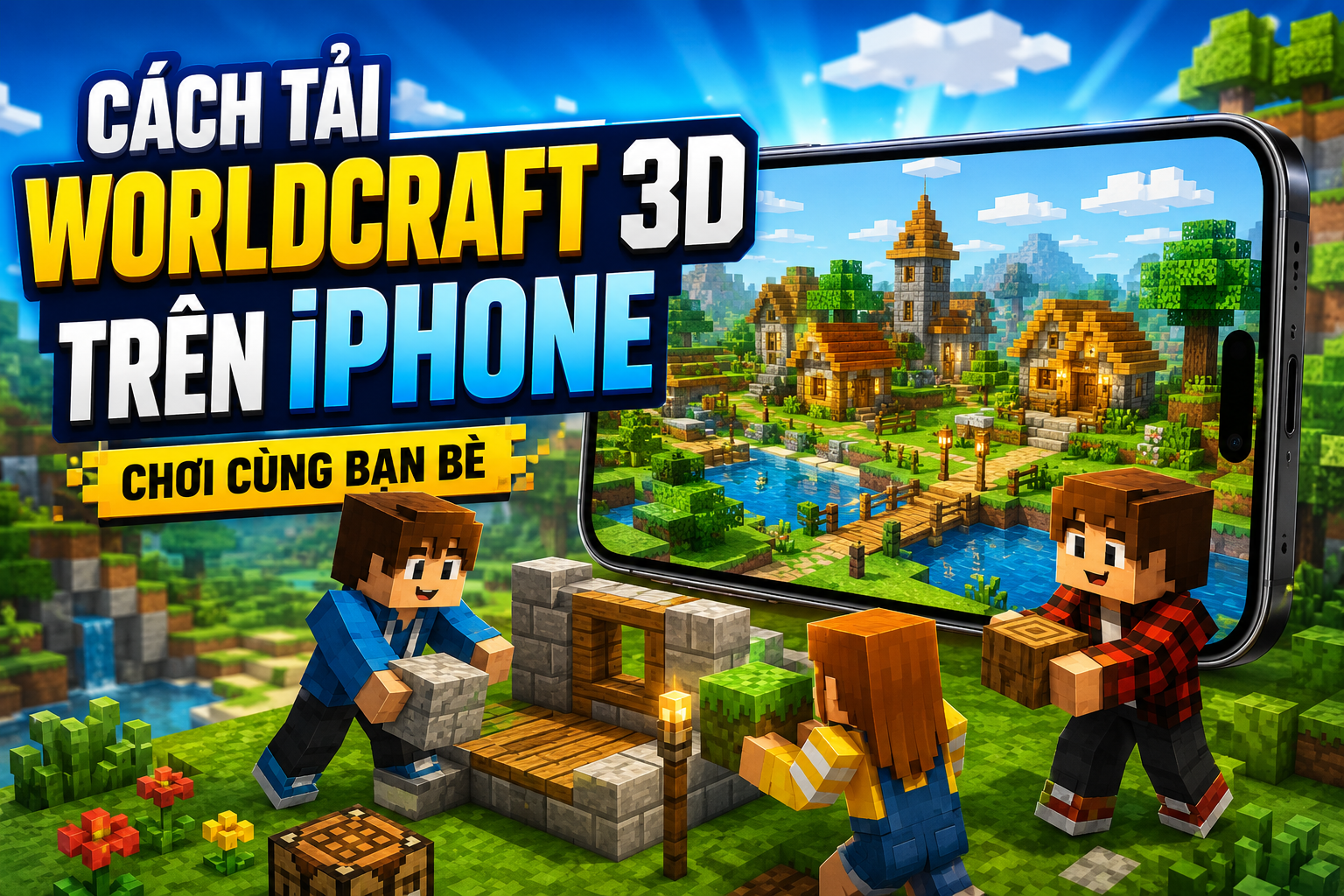 Cách tải Block Craft: WorldCraft 3D trên iPhone và chơi cùng bạn bè
