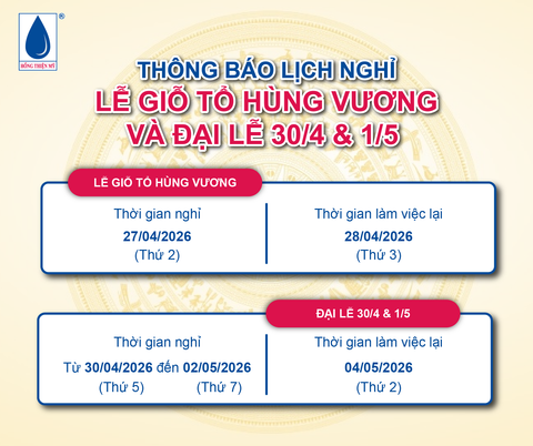 THÔNG BÁO LỊCH NGHỈ LỄ GIỖ TỔ HÙNG VƯƠNG, LỄ 30 THÁNG 4, VÀ 1 THÁNG 5