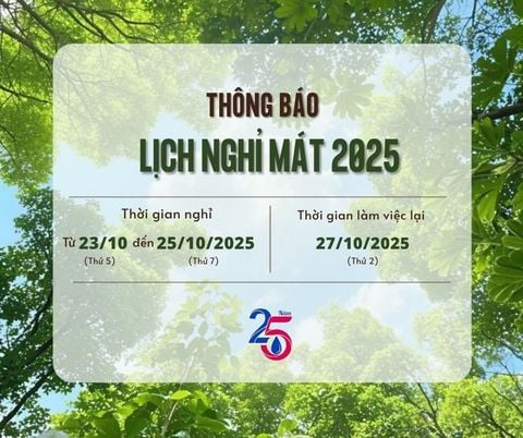 THÔNG BÁO LỊCH NGHỈ MÁT 2025