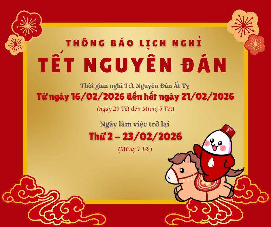 LỊCH NGHỈ TẾT NGUYÊN ĐÁN 2026 – CÔNG TY CỔ PHẦN VẬT TƯ Y TẾ HỒNG THIỆN MỸ