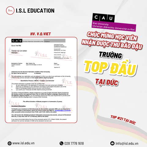 Hành trình từ UEH đến Đại học Kiel: Chinh phục Thạc sĩ Quantitative Finance tại Đức