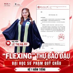 Lê Thị Hạ My đậu ĐH Sư phạm Quý Châu — học bổng bán phần hệ 1 năm tiếng