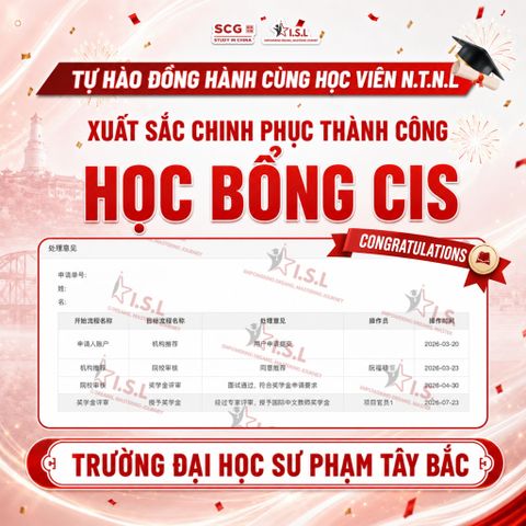 Học viên N.T.N.L chinh phục học bổng CIS-B Đại học Sư phạm Tây Bắc 2026