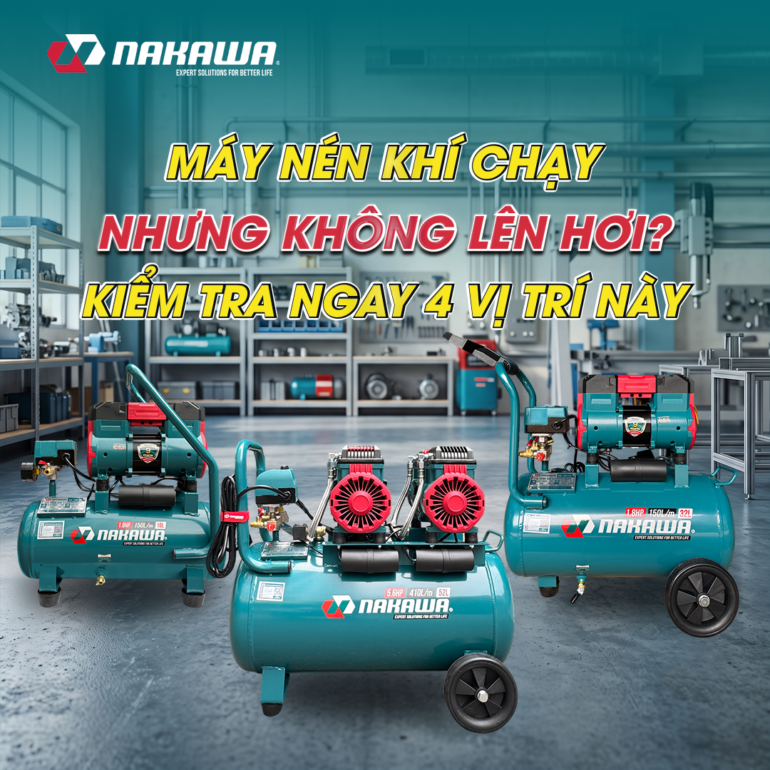 MÁY NÉN KHÍ CHẠY NHƯNG KHÔNG LÊN HƠI? KIỂM TRA NGAY 4 VỊ TRÍ NÀY