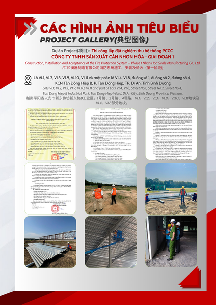 Thi công lắp đặt nghiệm thu hệ thống PCCC  Công ty TNHH Sản xuất Cân Nhơn Hòa- Giai Đoạn 1