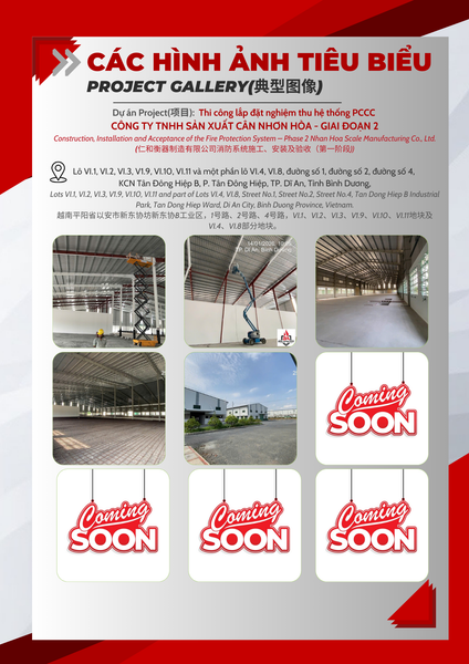 Thi công lắp đặt nghiệm thu hệ thống PCCC  Công ty TNHH Sản xuất Cân Nhơn Hòa - Giai Đoạn 2