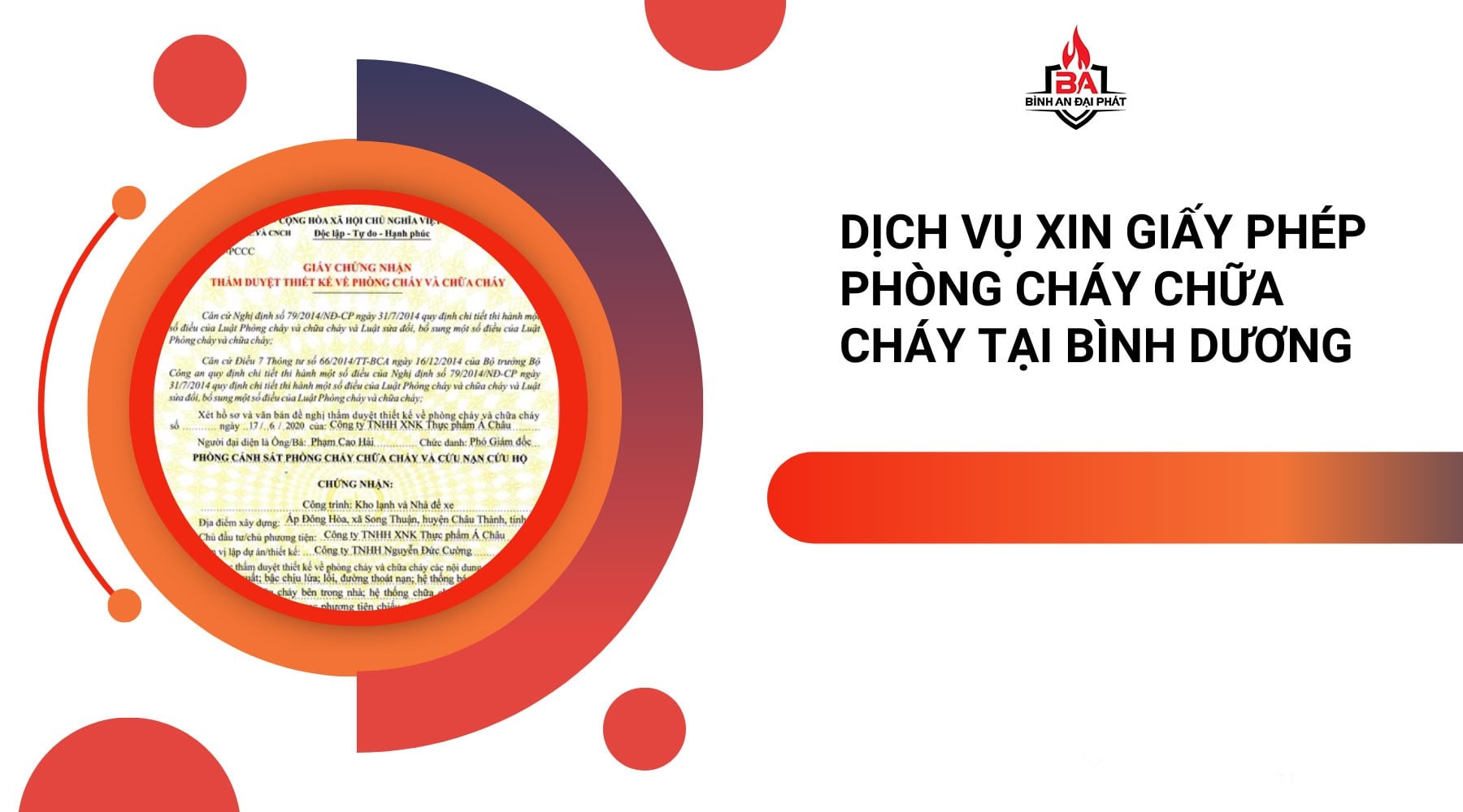 Dịch vụ xin giấy phép phòng cháy chữa cháy tại Bình Dương – Trọn gói, nhanh chóng