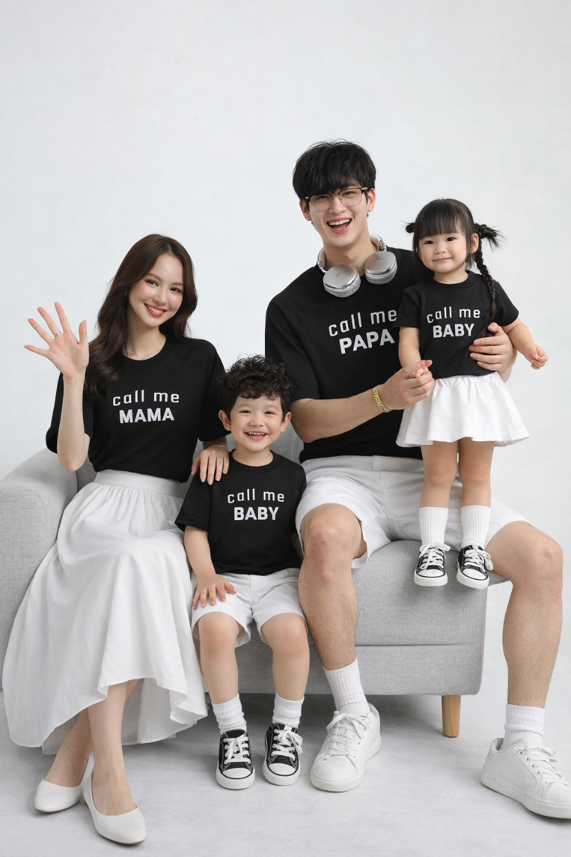 Mẫu áo gia đình PAMAOI Áo Call Me PAPA MAMA BABY